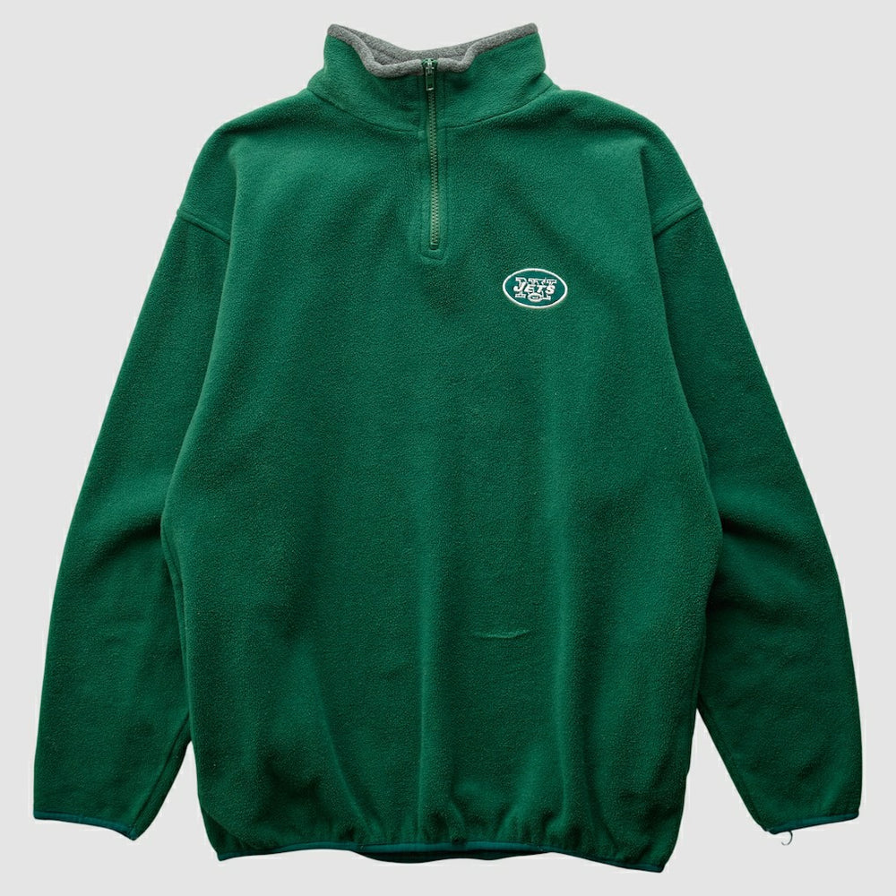 Fanatics New York Jets Majestic 2000s 1/4 Zip Sweatshirt Green Vintage