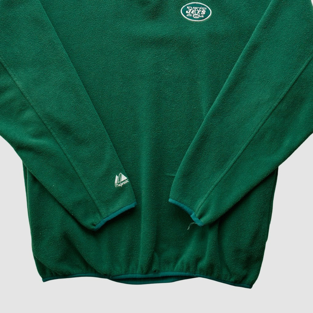 Fanatics New York Jets Majestic 2000s 1/4 Zip Sweatshirt Green Vintage