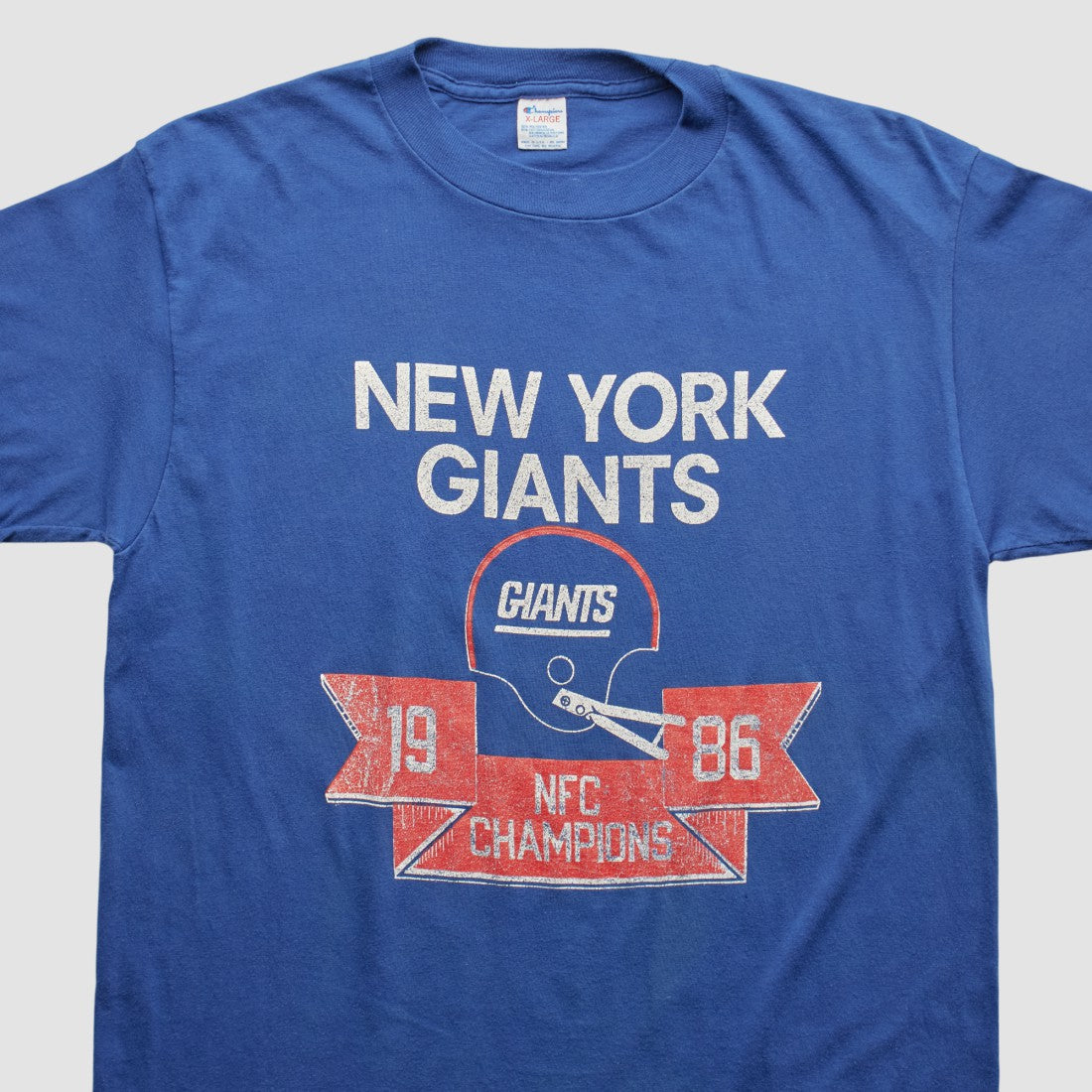 Fanatics New York Giants Champion 1986 T-shirt Blue Vintage
