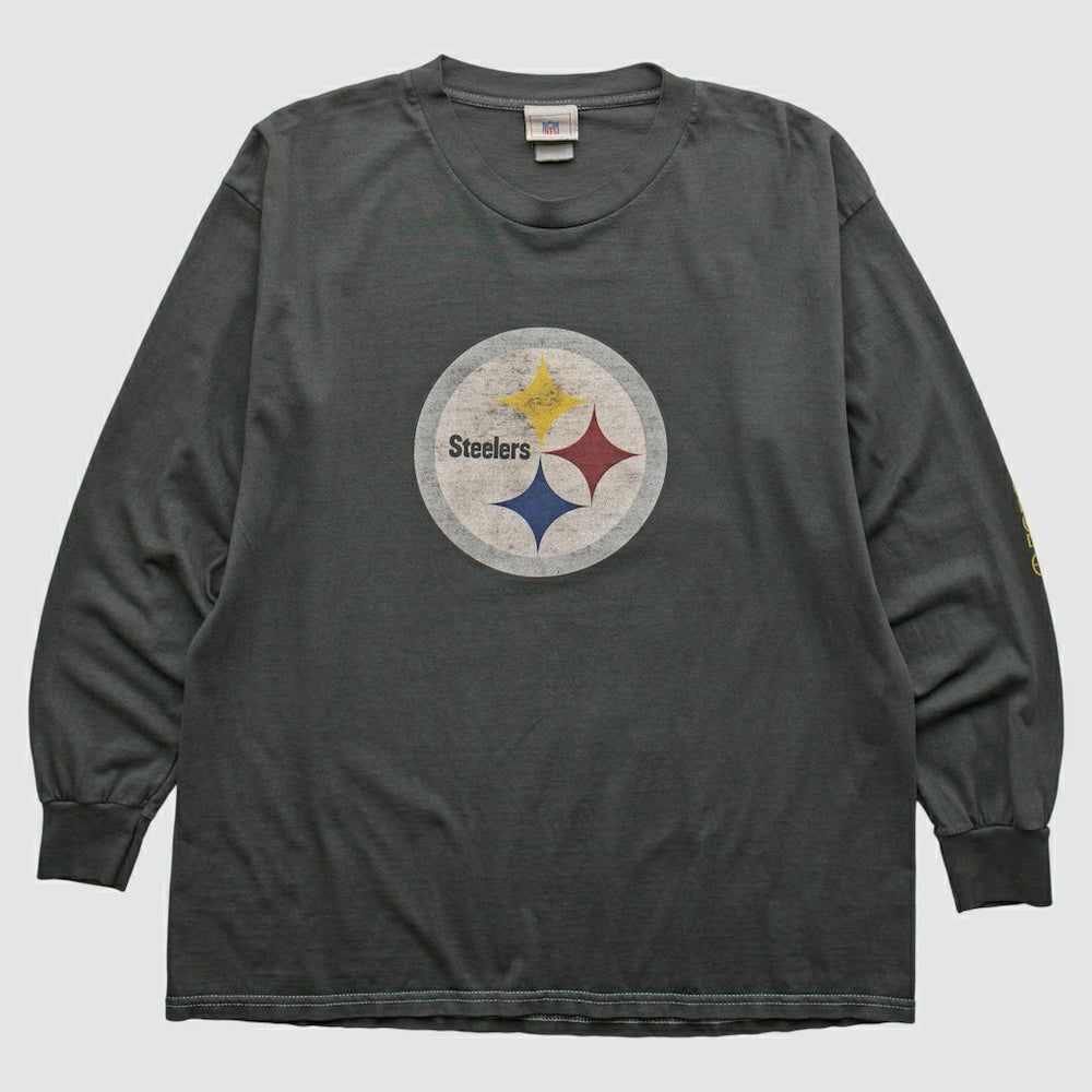 Fanatics Pittsburgh Steelers NFL 2000s Long Sleeve T-shirt Charcoal Vintage