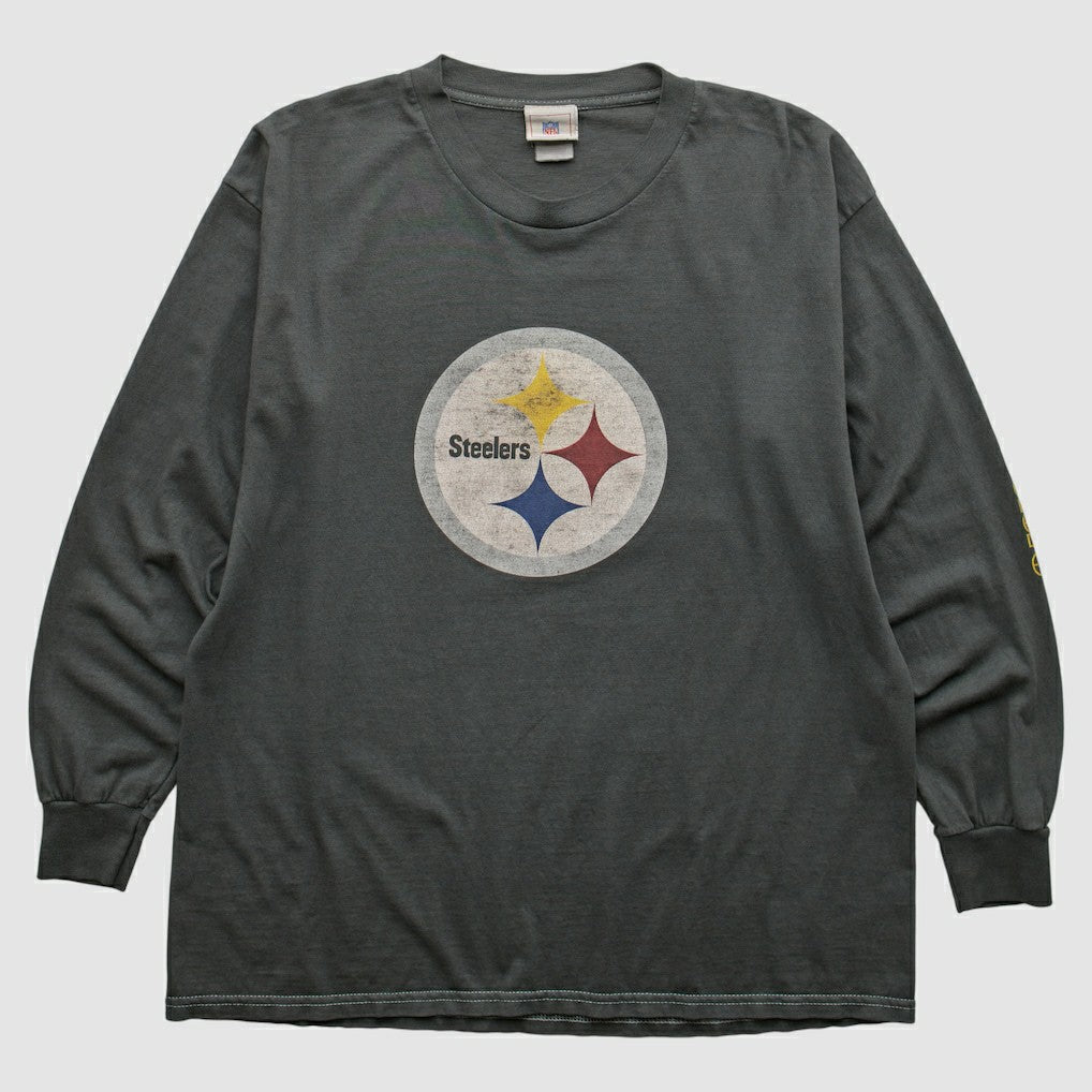 Fanatics Pittsburgh Steelers NFL 2000s Long Sleeve T-shirt Charcoal Vintage