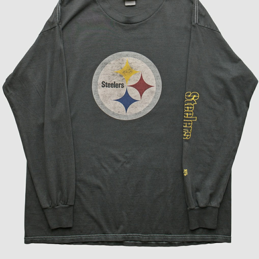 Fanatics Pittsburgh Steelers NFL 2000s Long Sleeve T-shirt Charcoal Vintage