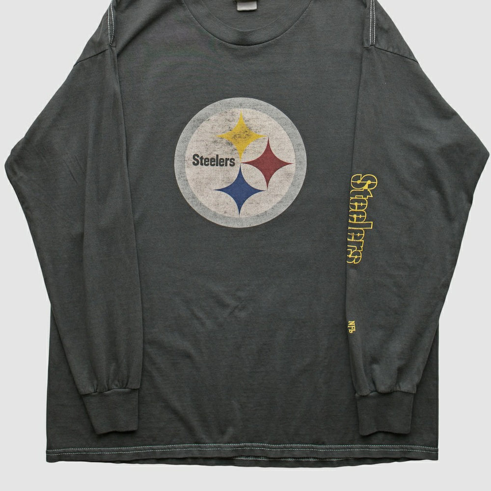 Fanatics Pittsburgh Steelers NFL 2000s Long Sleeve T-shirt Charcoal Vintage