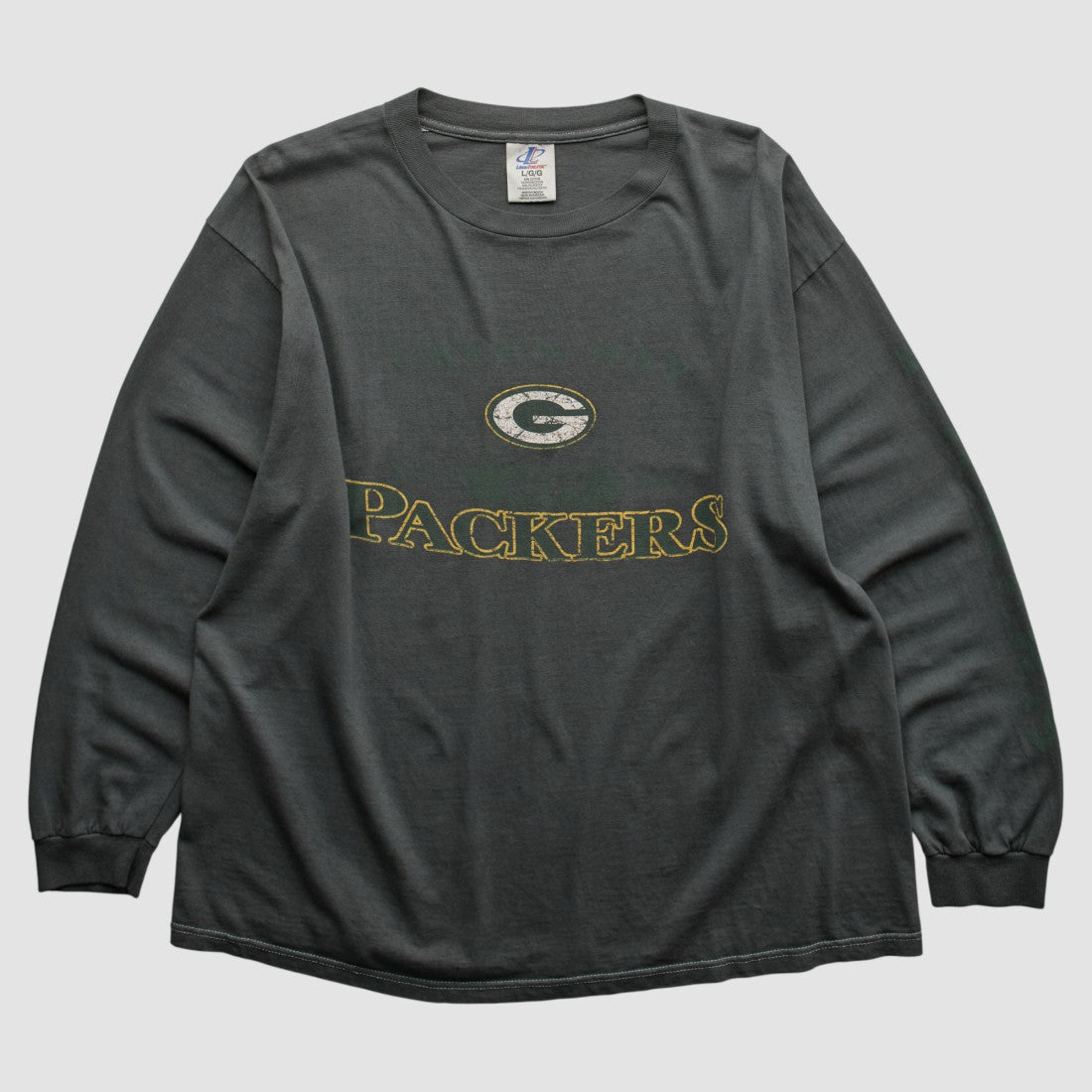 Fanatics Green Bay Packers Logo Athletic 2000s Long Sleeve T-shirt Charcoal Vintage