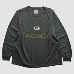 Fanatics Green Bay Packers Logo Athletic 2000s Long Sleeve T-shirt Charcoal Vintage