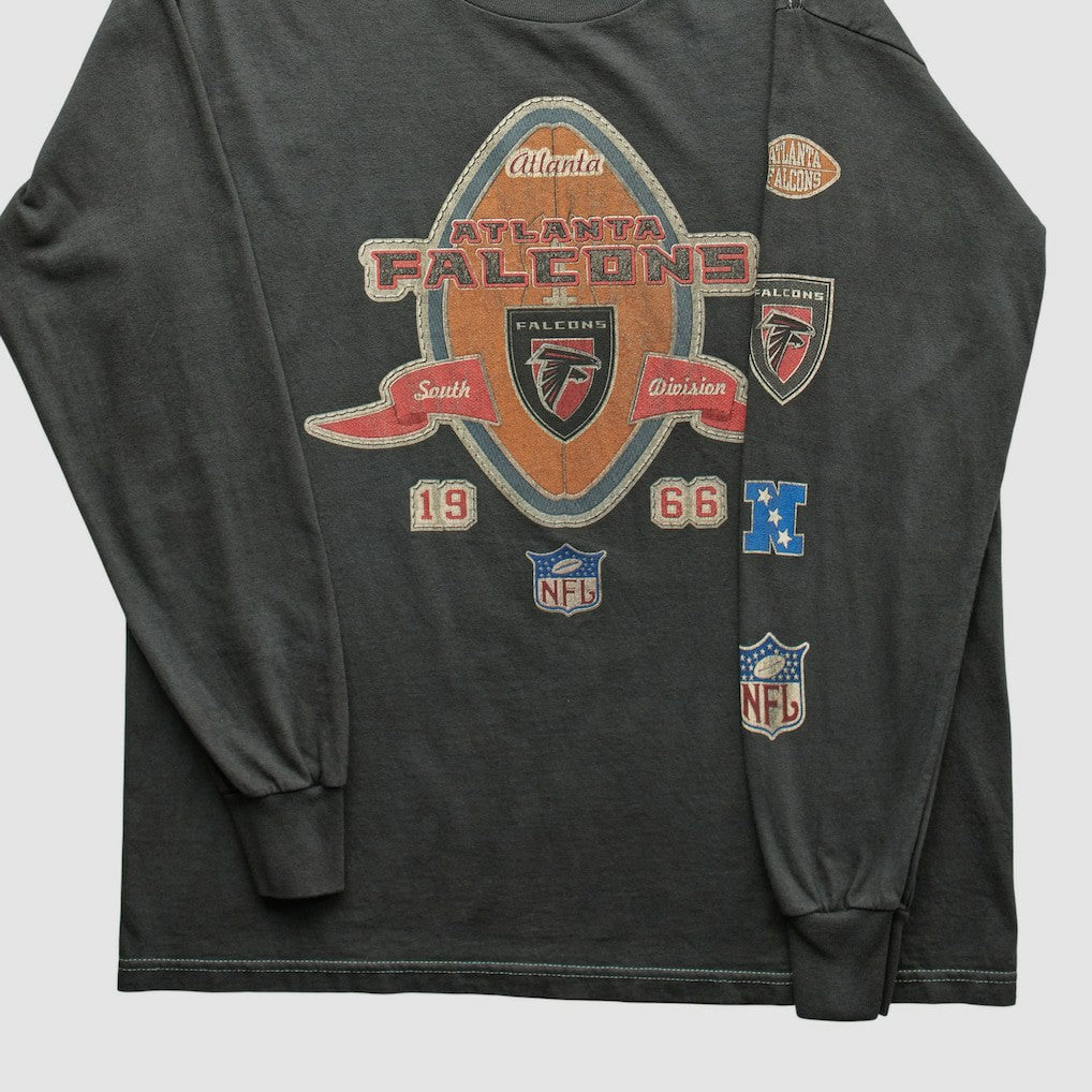 Fanatics Atlanta Falcons NFL 2000s Long Sleeve T-shirt Charcoal Vintage