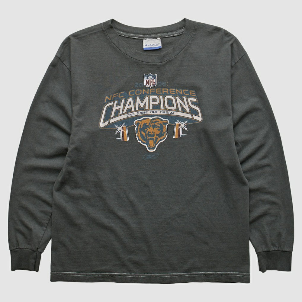 Fanatics Chicago Bears Reebok 2000s Long Sleeve T-shirt Charcoal Vintage