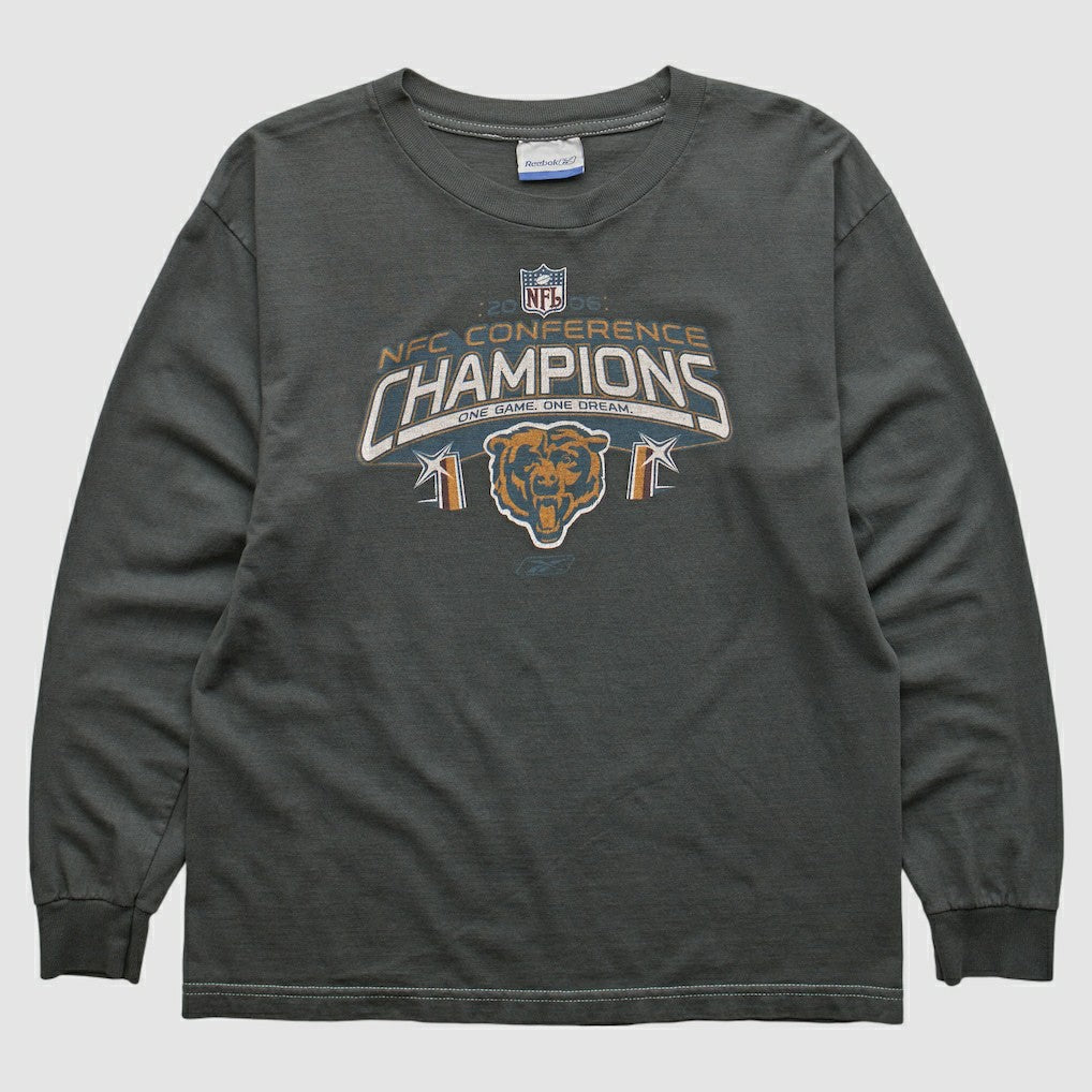 Fanatics Chicago Bears Reebok 2000s Long Sleeve T-shirt Charcoal Vintage
