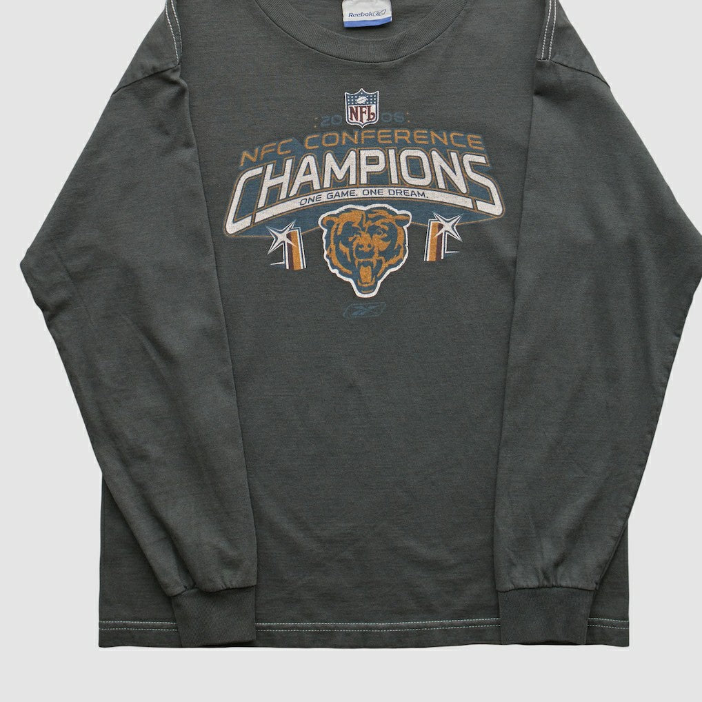 Fanatics Chicago Bears Reebok 2000s Long Sleeve T-shirt Charcoal Vintage
