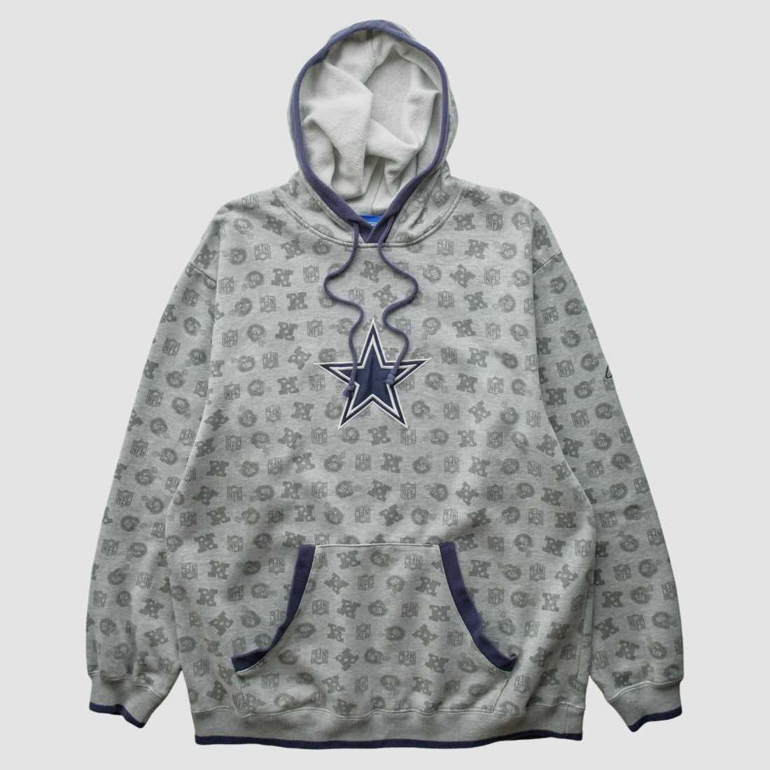Fanatics Denver Broncos Reebok 2010s Hooded Pullover Sweatshirt Heather Gray Vintage
