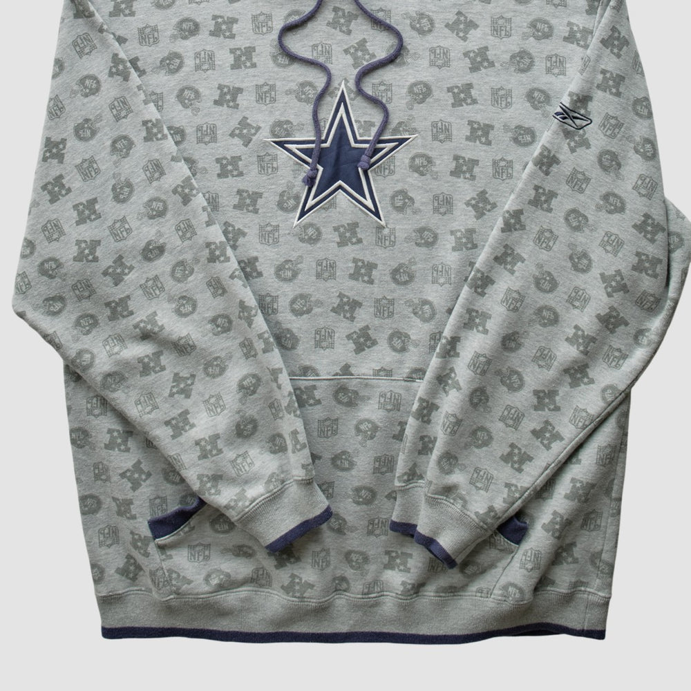 Fanatics Denver Broncos Reebok 2010s Hooded Pullover Sweatshirt Heather Gray Vintage