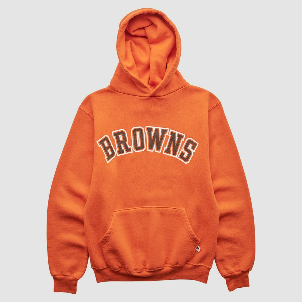 Fanatics Cleveland Browns Russell 90s Hooded Pullover Sweatshirt Orange Vintage