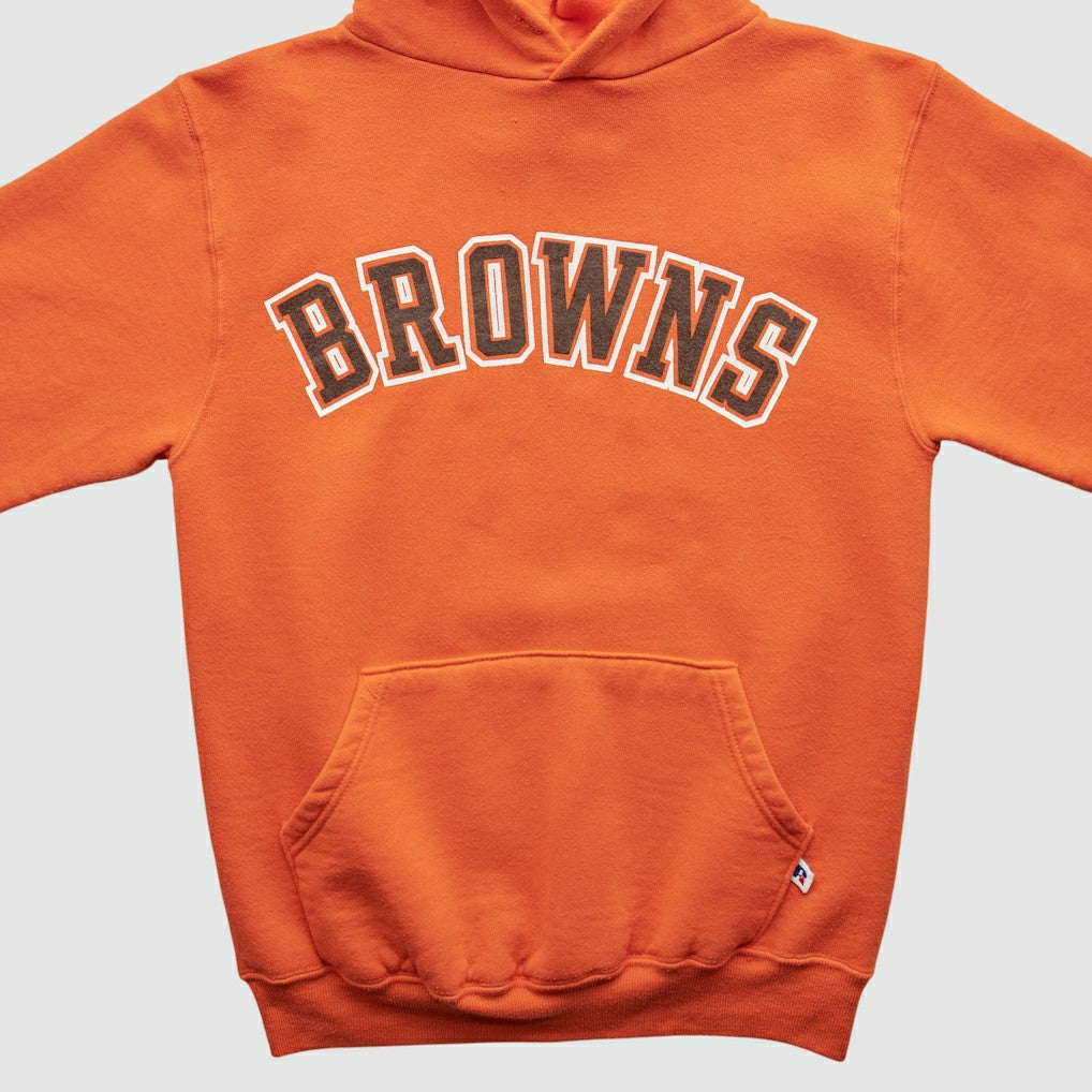 Fanatics Cleveland Browns Russell 90s Hooded Pullover Sweatshirt Orange Vintage