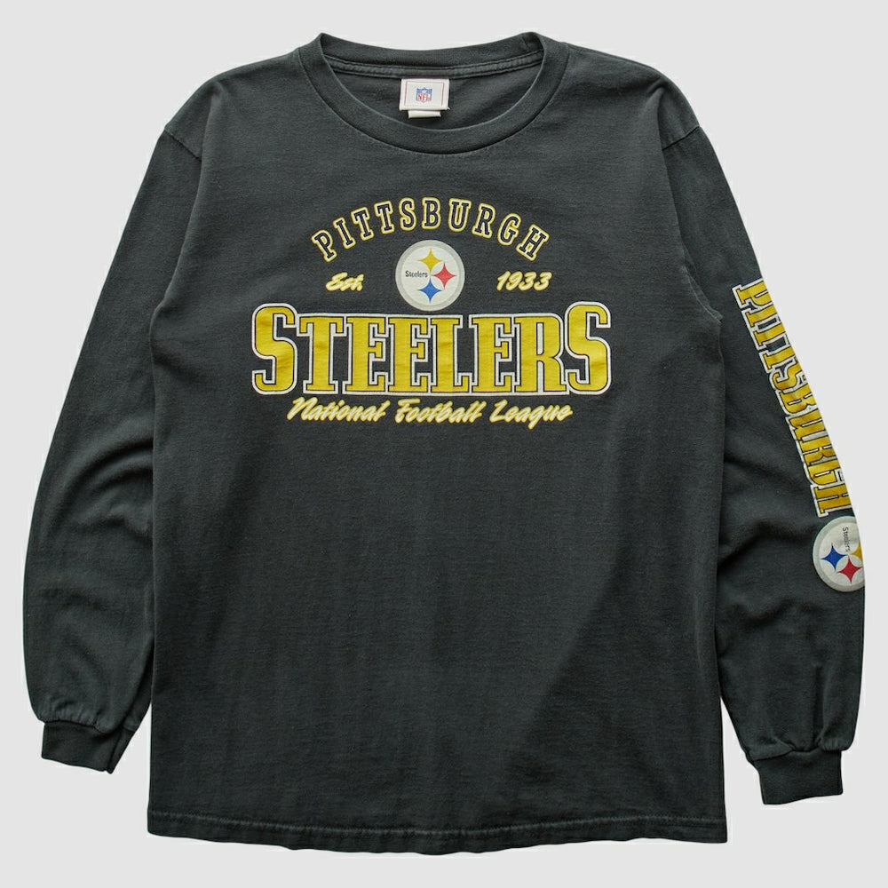 Fanatics Pittsburgh Steelers NFL 2000s Long Sleeve T-shirt Charcoal Vintage