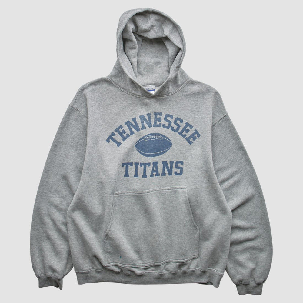 Fanatics Tennessee Titans Reebok 2000s Hooded Pullover Sweatshirt Heather Gray Vintage