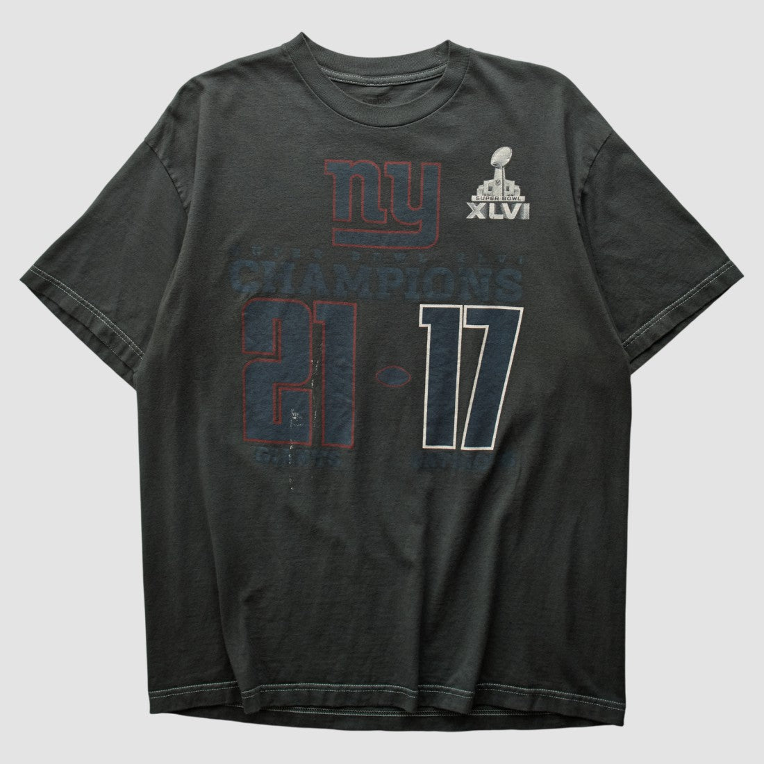 Fanatics Superbowl XLVI 2012 T-shirt Charcoal Vintage