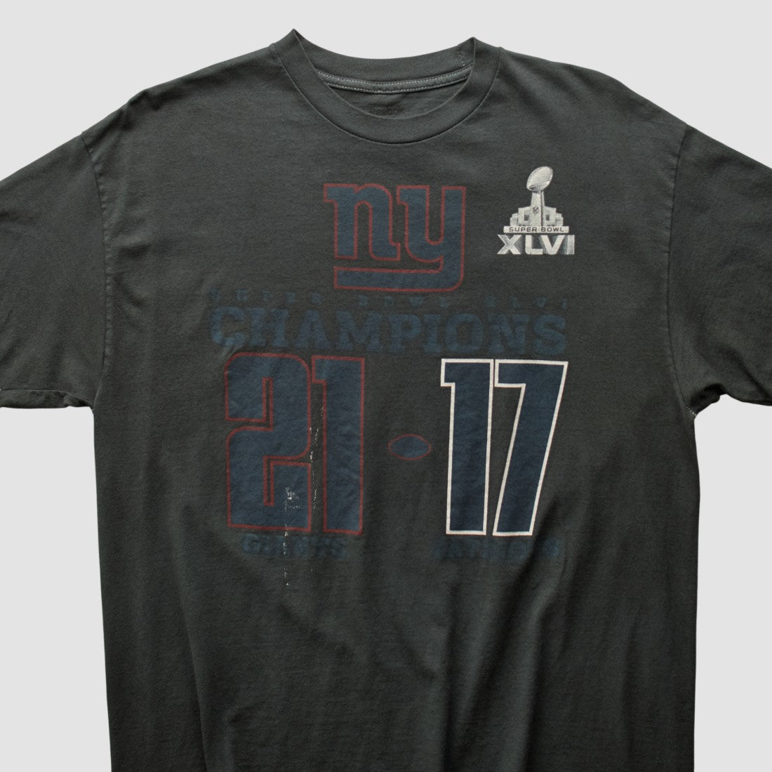 Fanatics Superbowl XLVI 2012 T-shirt Charcoal Vintage
