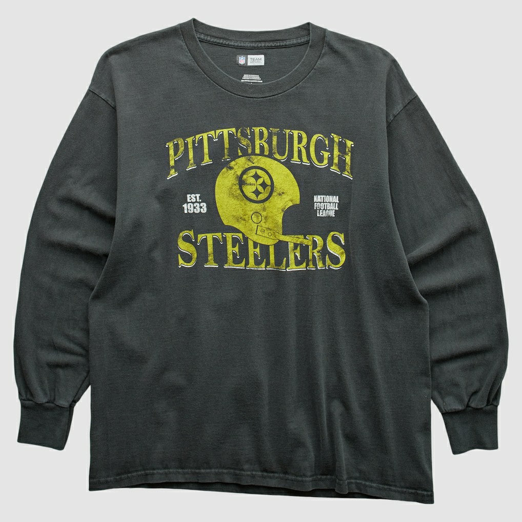 Fanatics Pittsburgh Steelers NFL 2010s Long Sleeve T-shirt Charcoal Vintage