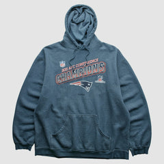 Fanatics New England Patriots Reebok 2011 Hooded Pullover Sweatshirt Blue Vintage
