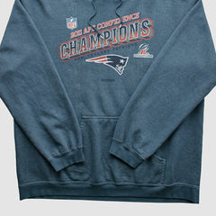 Fanatics New England Patriots Reebok 2011 Hooded Pullover Sweatshirt Blue Vintage