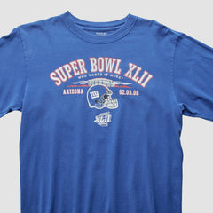Fanatics New York Giants Reebok 2008 Long Sleeve T-shirt Blue Vintage