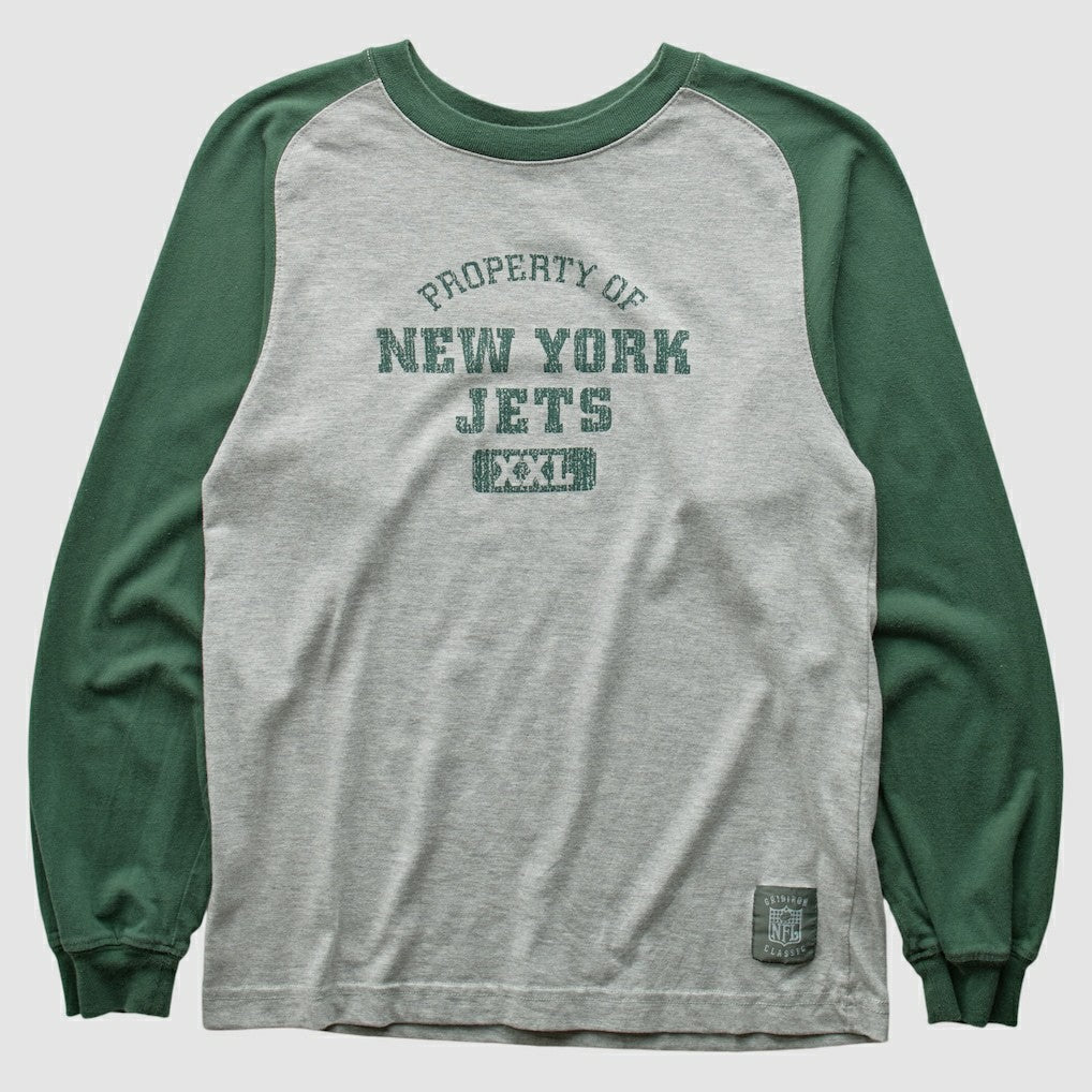 Fanatics New York Jets Grid Iron 2000s Long Sleeve T-shirt Gray Vintage