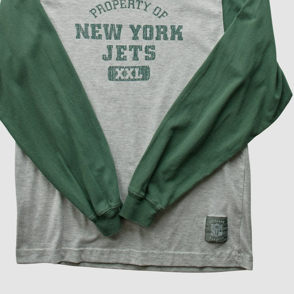 Fanatics New York Jets Grid Iron 2000s Long Sleeve T-shirt Gray Vintage