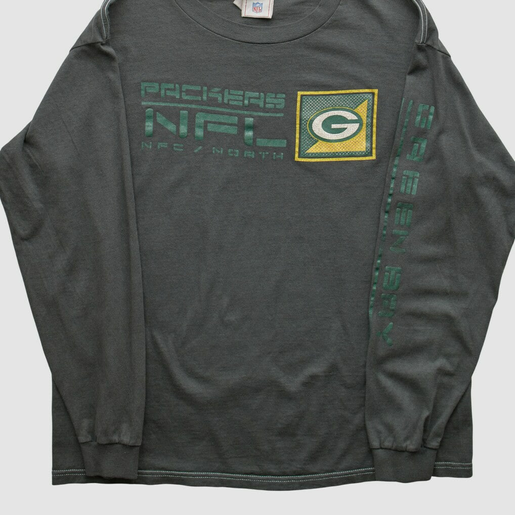 Fanatics Green Bay Packers NFL 2000s Long Sleeve T-shirt Charcoal Vintage