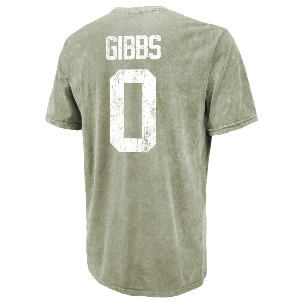 Jahmyr Gibbs Detroit Lions Majestic Threads Mineral Wash Name & Number T-Shirt Moss Green
