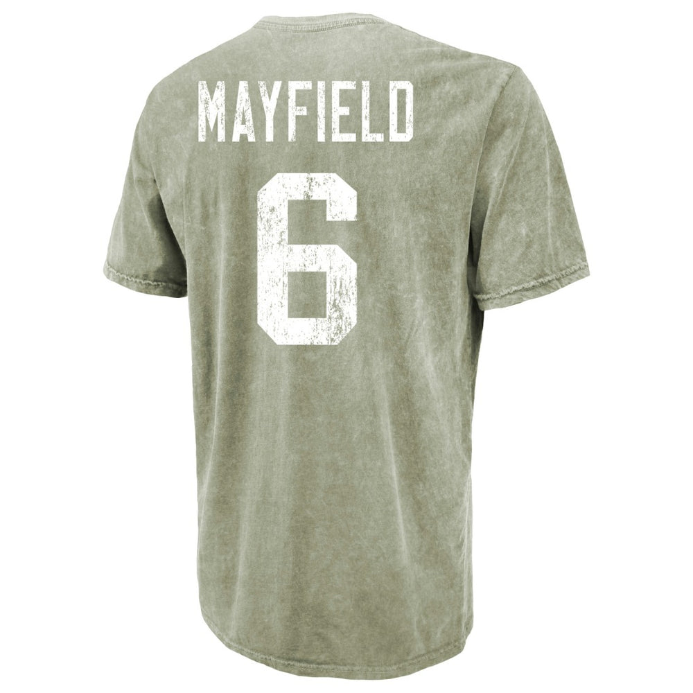 Baker Mayfield Tampa Bay Buccaneers Majestic Threads Mineral Wash Name & Number T-Shirt Moss Green