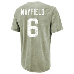 Baker Mayfield Tampa Bay Buccaneers Majestic Threads Mineral Wash Name & Number T-Shirt Moss Green
