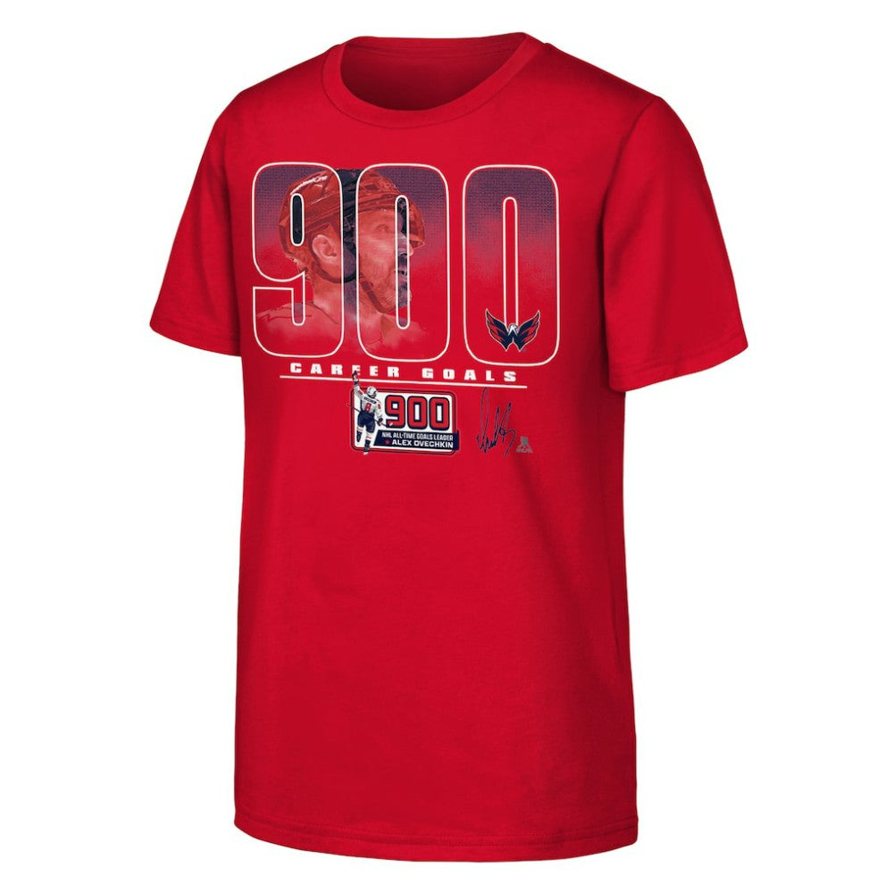 Alexander Ovechkin Washington Capitals Fanatics Youth 900th Career Goal T-Shirt - Red - NHL 203634356