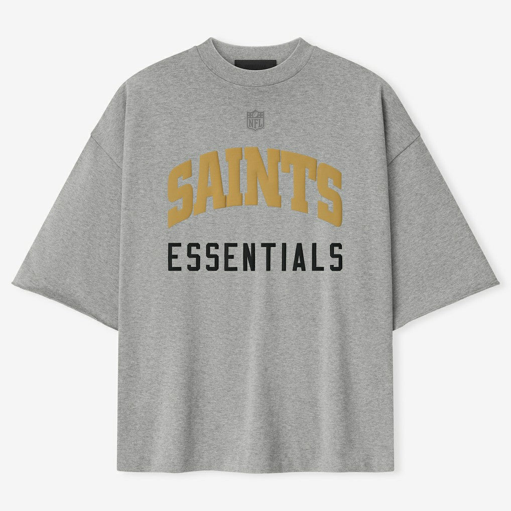 New Orleans Saints Fear of God x NFL Unisex 3/4-Sleeve T-Shirt Heather Gray