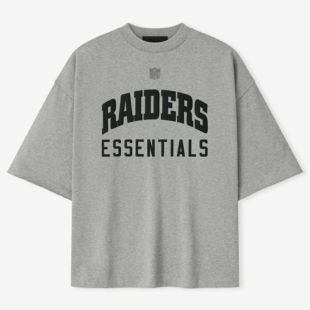 Las Vegas Raiders Fear of God x NFL Unisex 3/4-Sleeve T-Shirt Heather Gray