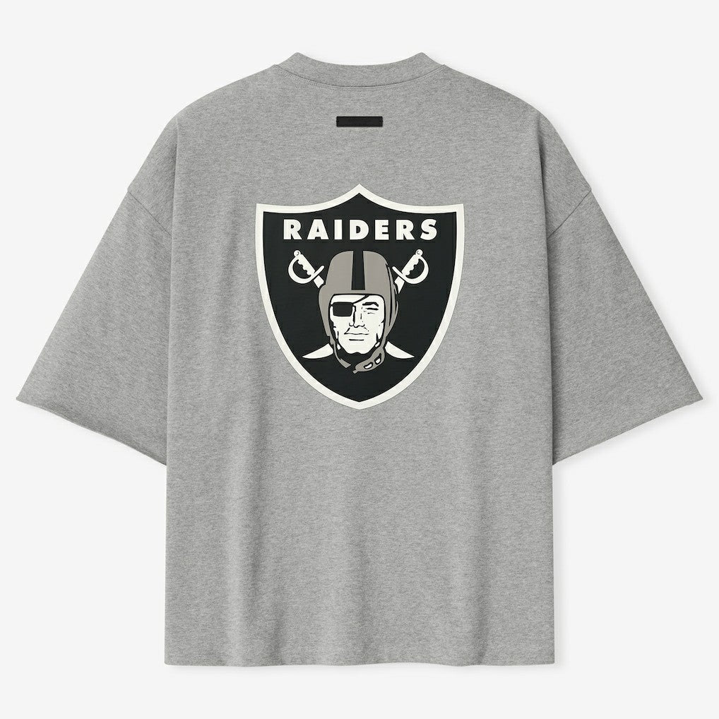 Las Vegas Raiders Fear of God x NFL Unisex 3/4-Sleeve T-Shirt Heather Gray