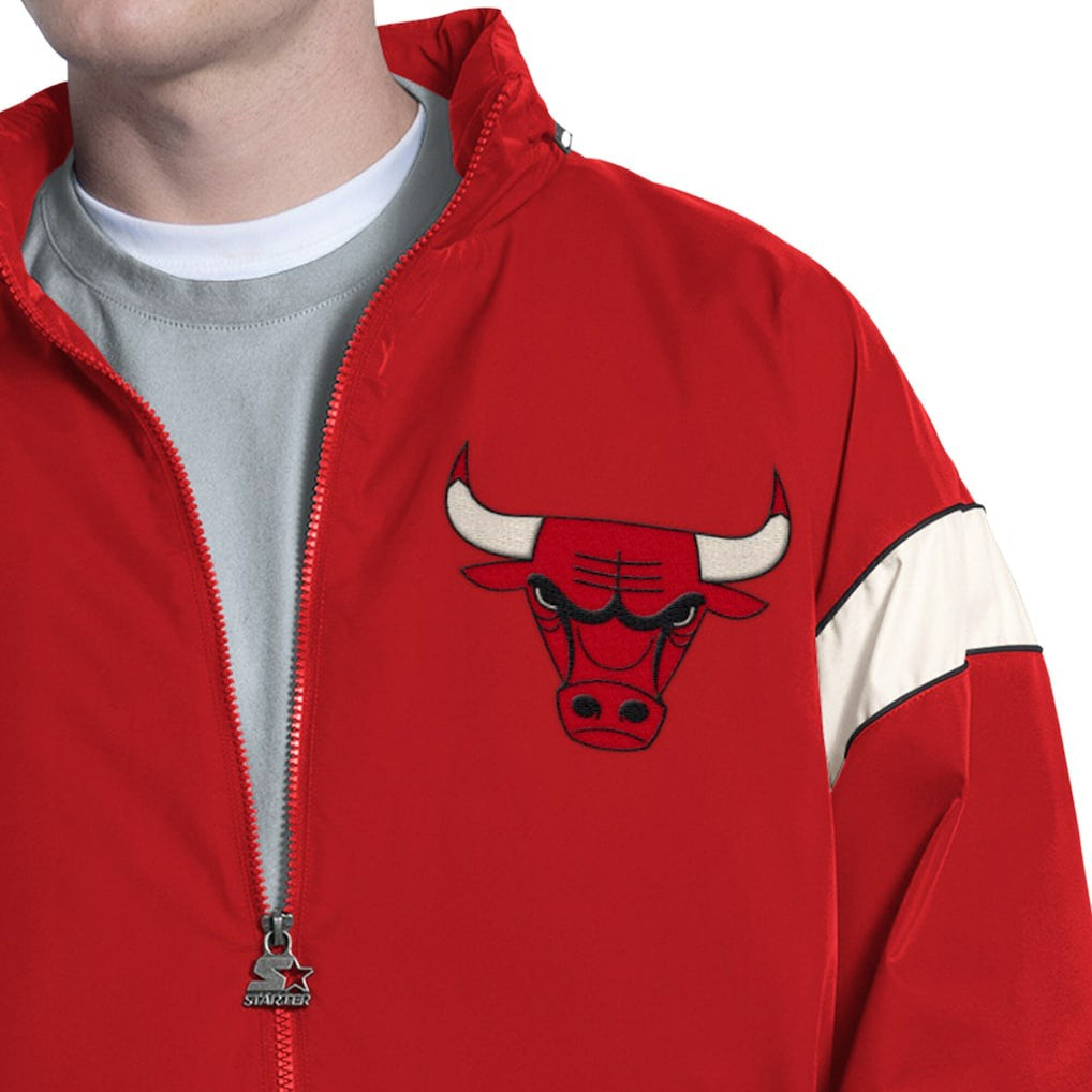 Chicago Bulls Starter The Gust Full-Zip Hooded Jacket Red