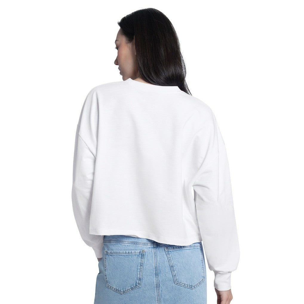 Boston Celtics G-III 4Her by Carl Banks Women's Bleachers Cropped French Terry Sweatshirt White