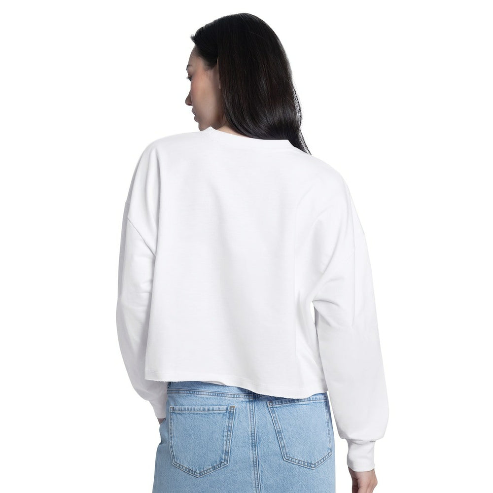 Boston Celtics G-III 4Her by Carl Banks Women's Bleachers Cropped French Terry Sweatshirt White