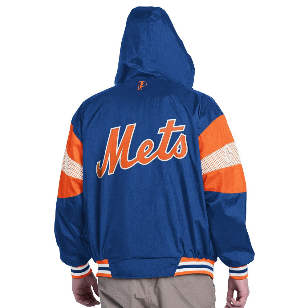 New York Mets Pro Player Legacy Lightweight Full-Zip Hooded Jacket - Royal/Orange - MLB on Sale