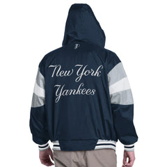New York Yankees Pro Player Legacy Lightweight Full-Zip Hooded Jacket - Navy/Gray - MLB Sale