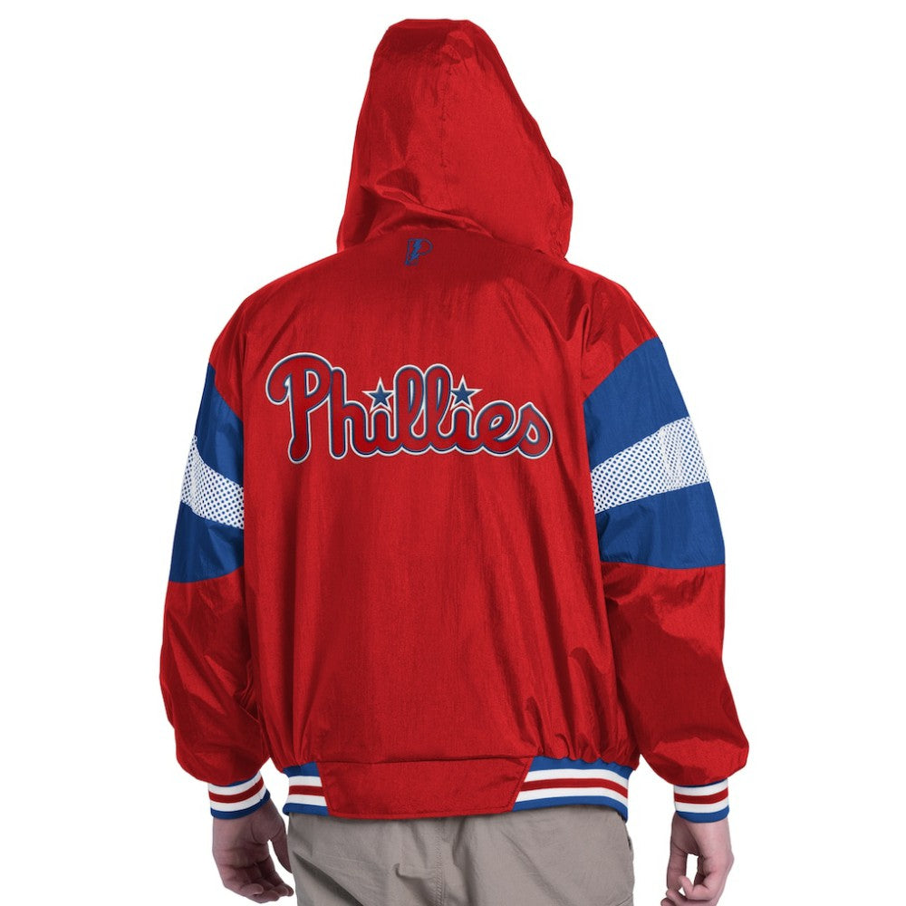 Philadelphia Phillies Pro Player Legacy Lightweight Full-Zip Hooded Jacket - Red/Royal - MLB Sale