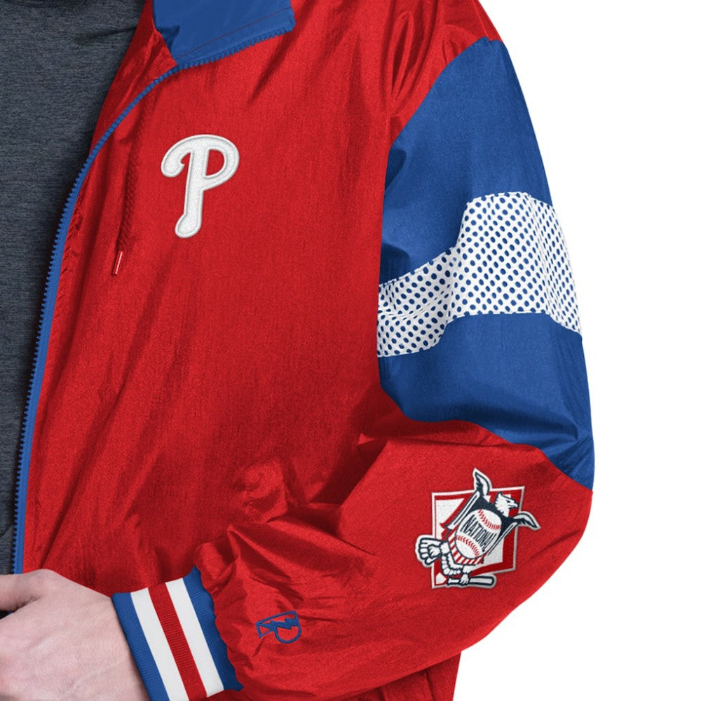Philadelphia Phillies Pro Player Legacy Lightweight Full-Zip Hooded Jacket - Red/Royal - MLB Sale