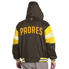 San Diego Padres Pro Player Legacy Lightweight Full-Zip Hooded Jacket - Brown/Gold - MLB Lifestyle