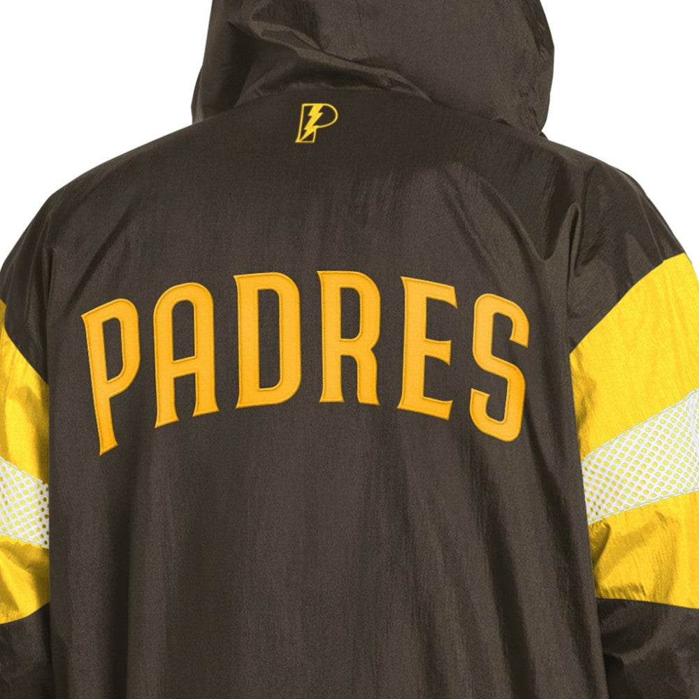 San Diego Padres Pro Player Legacy Lightweight Full-Zip Hooded Jacket - Brown/Gold - MLB Lifestyle