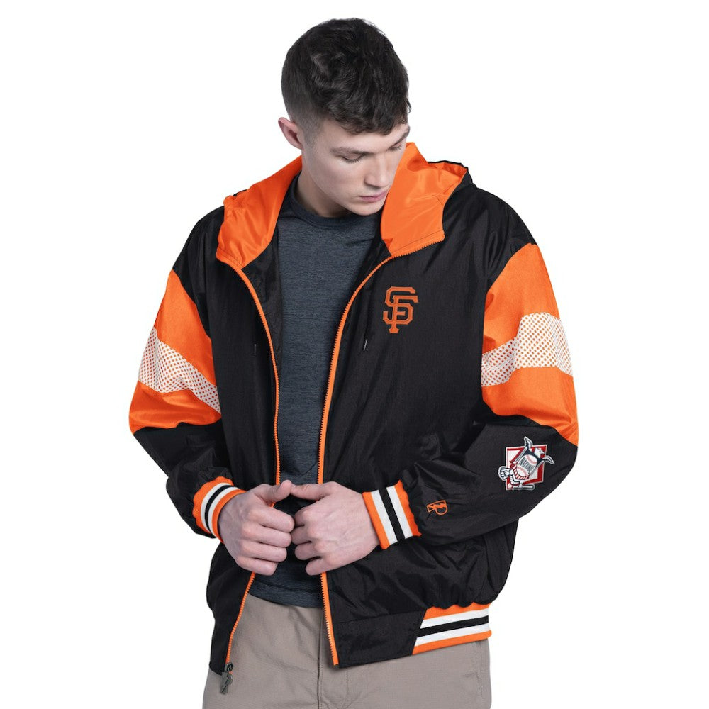 San Francisco Giants Pro Player Legacy Lightweight Full-Zip Hooded Jacket - Black/Orange - MLB Lifestyle