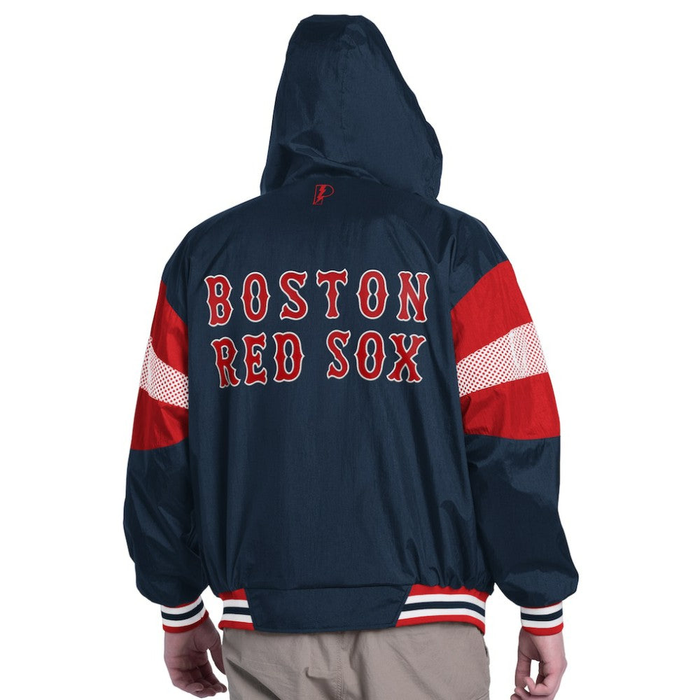 Boston Red Sox Pro Player Legacy Lightweight Full-Zip Hooded Jacket - Navy/Red - MLB Online