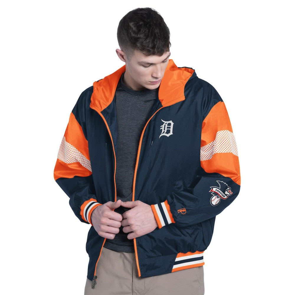 Detroit Tigers Pro Player Legacy Lightweight Full-Zip Hooded Jacket - Navy/Orange - MLB Online