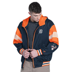 Detroit Tigers Pro Player Legacy Lightweight Full-Zip Hooded Jacket - Navy/Orange - MLB Online