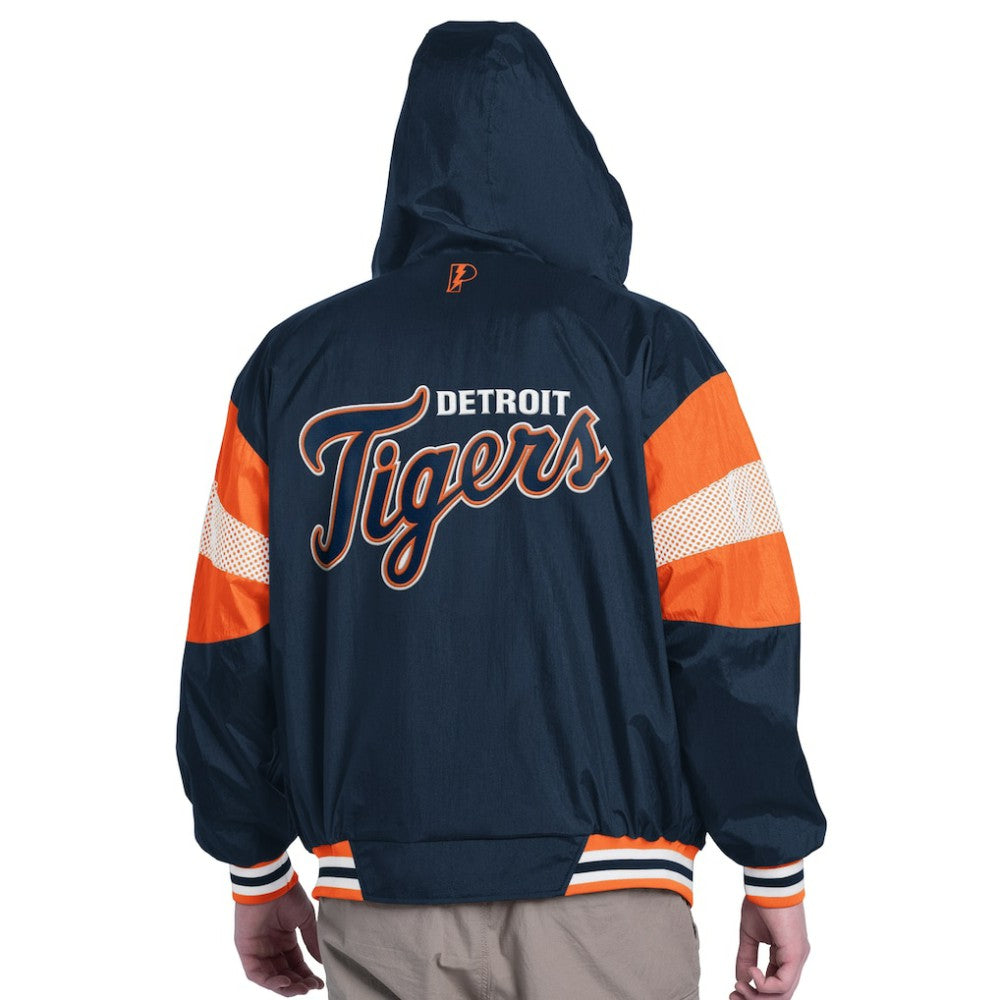 Detroit Tigers Pro Player Legacy Lightweight Full-Zip Hooded Jacket - Navy/Orange - MLB Online