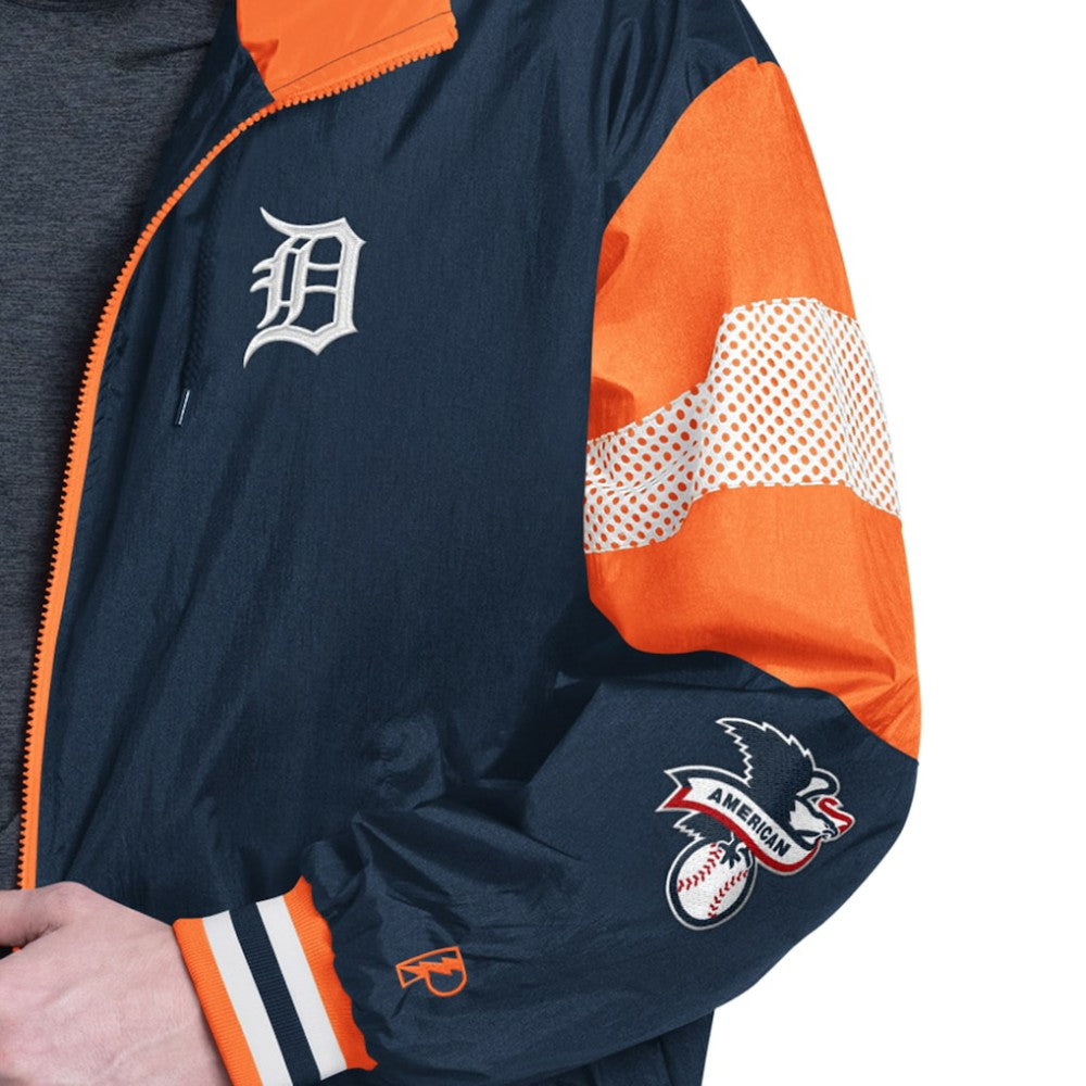 Detroit Tigers Pro Player Legacy Lightweight Full-Zip Hooded Jacket - Navy/Orange - MLB Online
